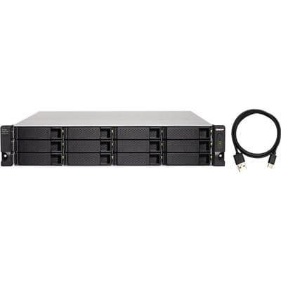 QNAP Rackmount high-capacity 12-Bay JBOD storage enclosure with redundant power USB 3.2 Gen 2 Type-C TL-R1200C-RP