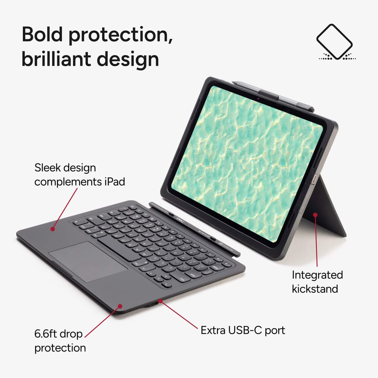 ZAGG ZAGG Pro Keys Connect Keyboard Tablet Case with Trackpad (US Layout), Apple iPad Pro 13 (M 103420736