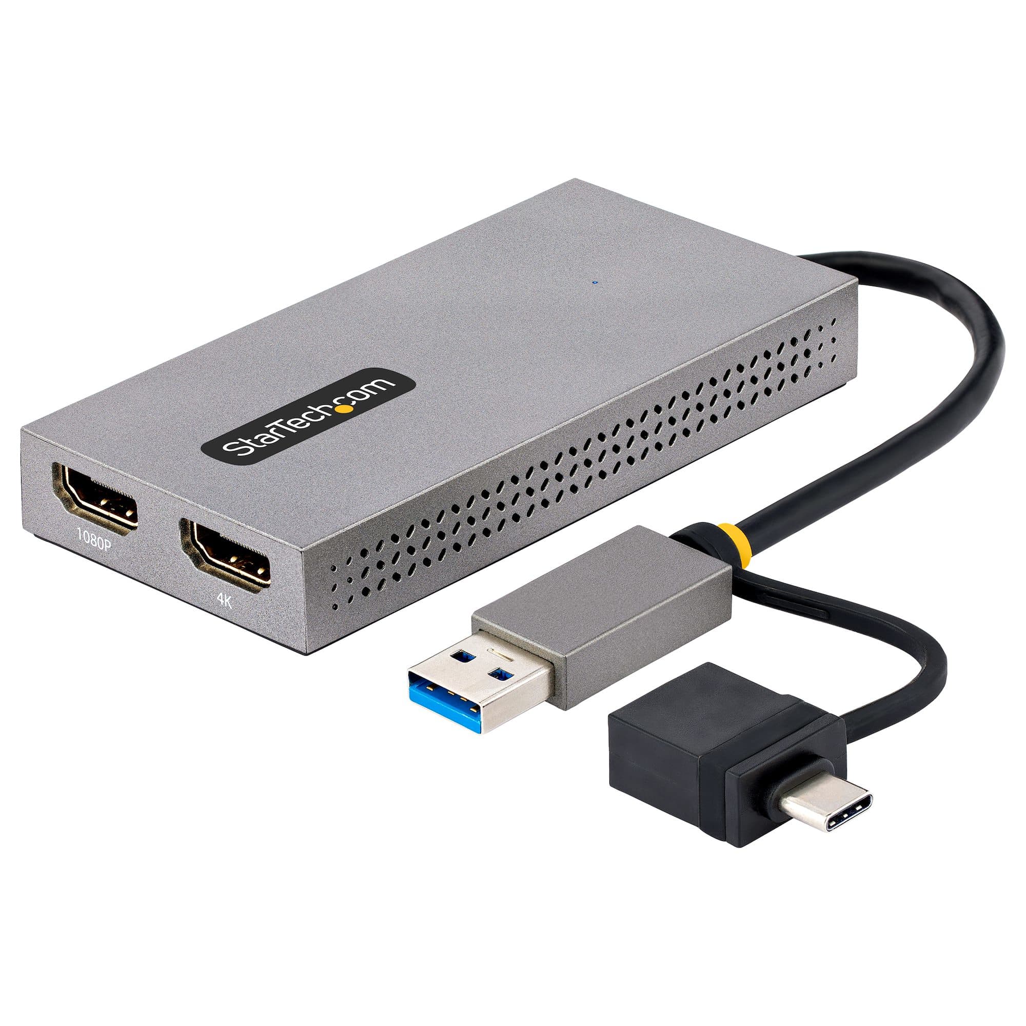 STARTECH STARTECH.COM USB TO DUAL HDMI ADAPTER, USB A/C TO 4K30+1080P HDMI CONVERTER 3 YR 107B-USB-HDMI