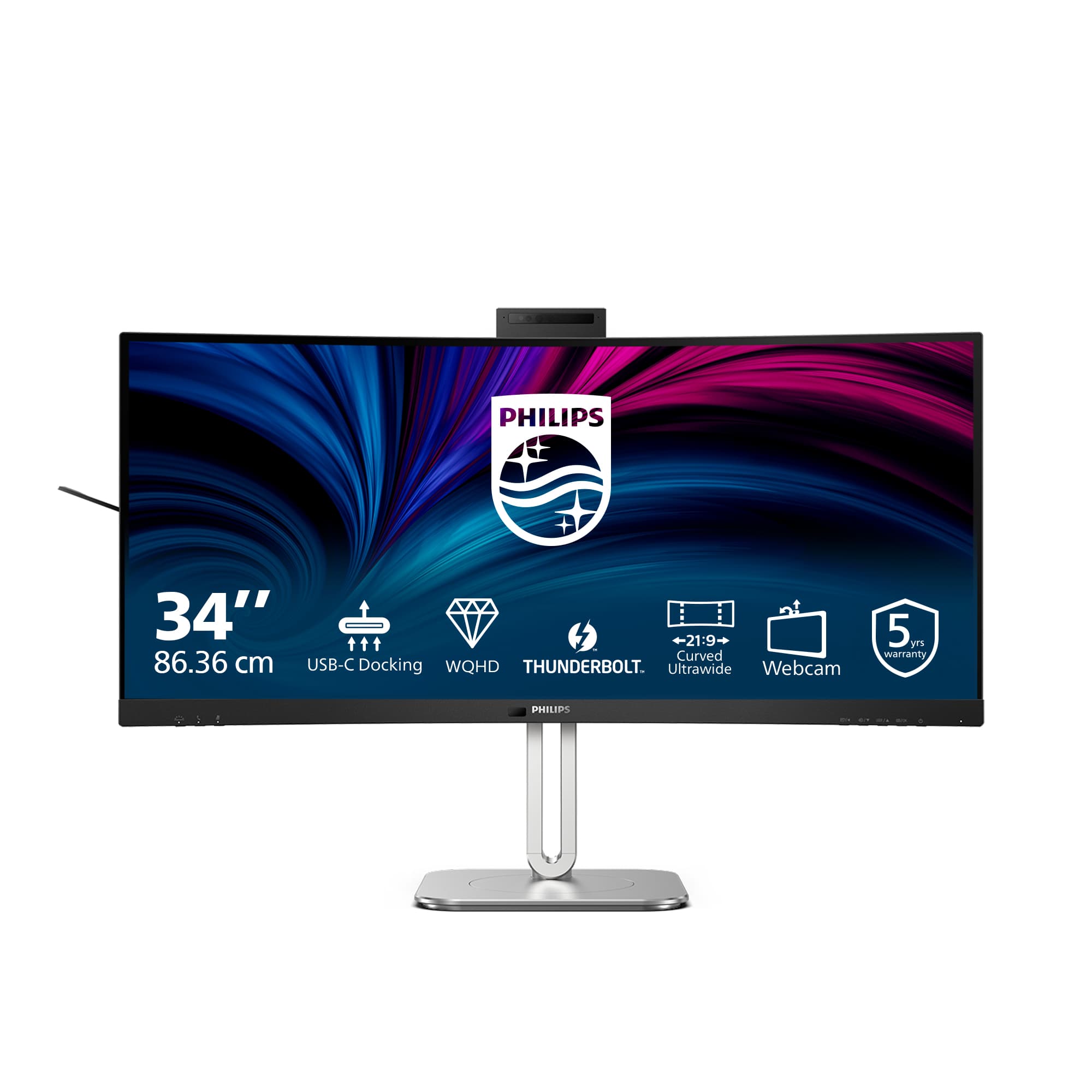 PHILIPS PHILIPS 34B2U6603CH/75 34" 21:9 CURVE WQHD, HDMI,DP,TB4,RJ 45,CAM,SPKR,H/ADJ,4YR 34B2U6603CH