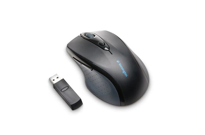 KENSINGTON KENSINGTON PRO FIT OPTICAL WIRELESS MOUSE, SCROLL WHEEL - FULL SIZE BLACK 72370