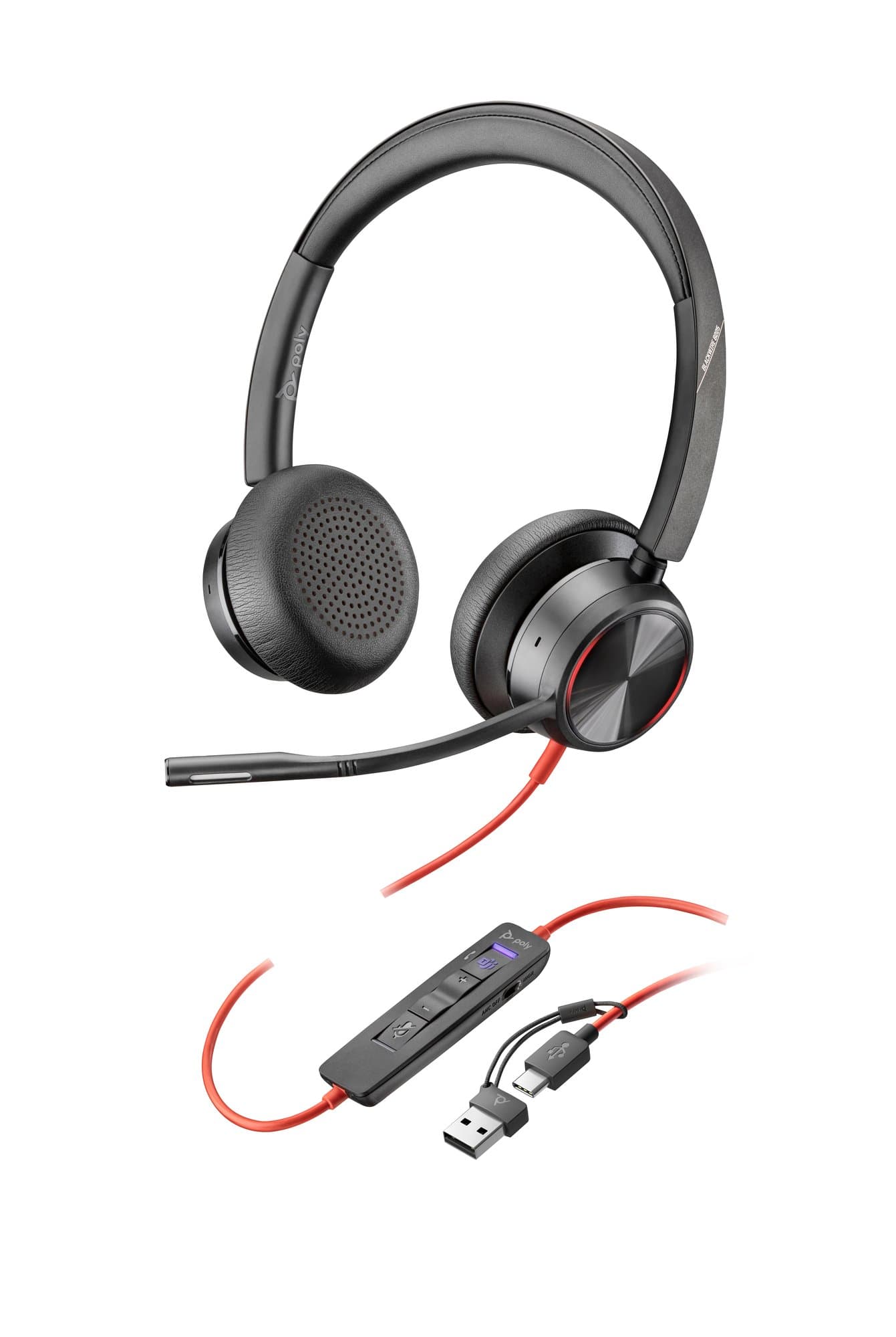 HP HP Poly Blackwire 8225 Stereo Microsoft Teams Certified USB-C Headset+USB-C/A Adptr 8X225AA