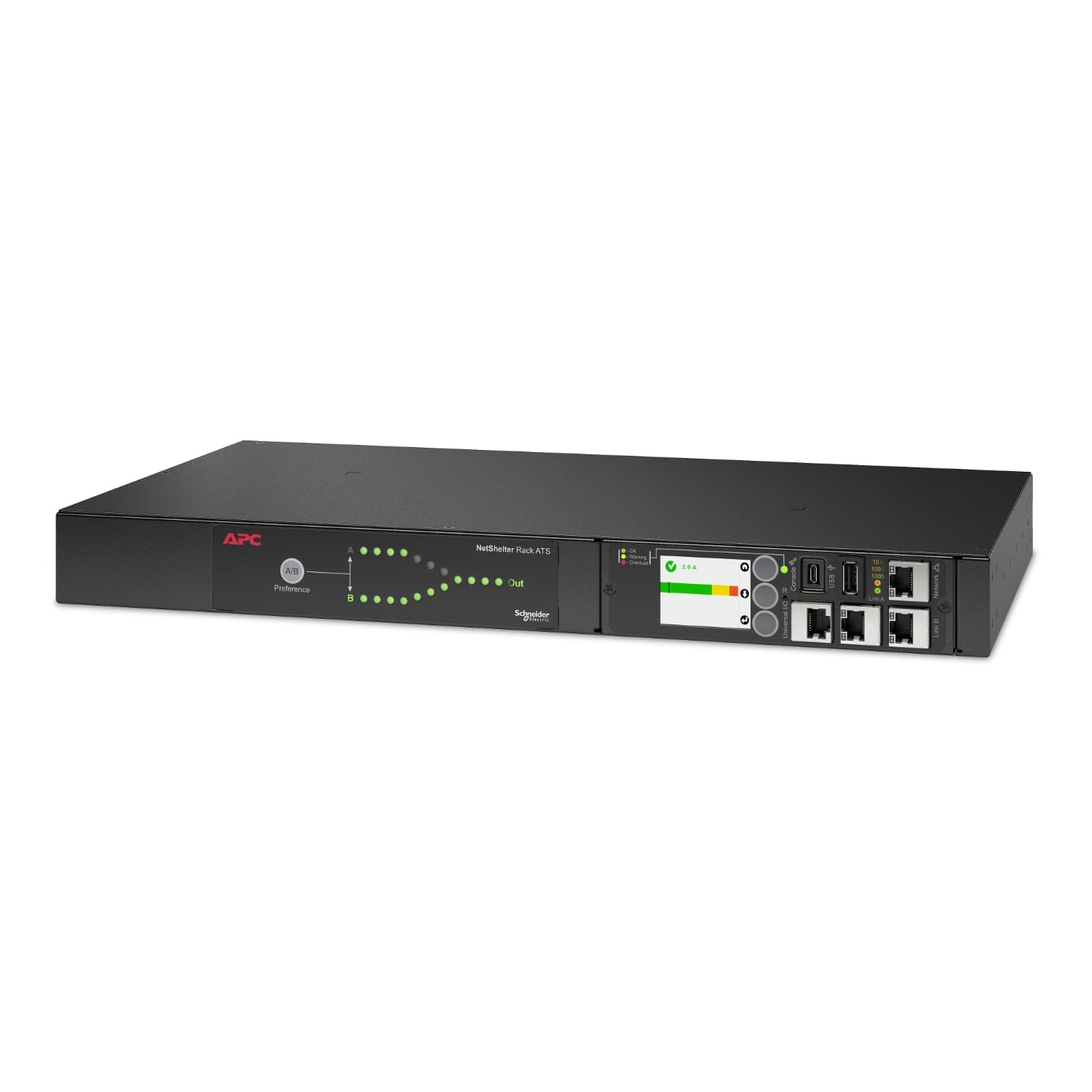 APC APC (AP4421A) RACK AUTOMATIC TRANSFER SWITCH (ATS), 230V,10A,C14 IN, (12) C13 OUT AP4421A