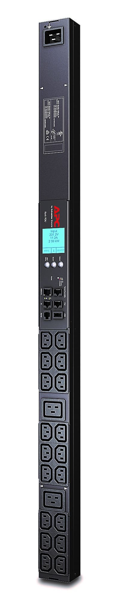 APC APC METERED VERTICAL PDU, 230V, 16A, 3.3KW, C13(18), C19(2), IEC-320 C20, 2YR AP8858