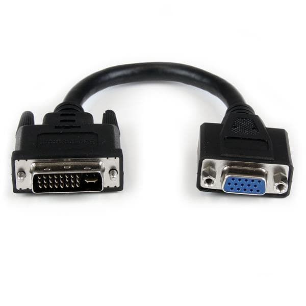 STARTECH STARTECH.COM 8" DVI MALE TO VGA FEMALE CABLE ADAPTER - DVI-I TO VGA DONGLE LTW DVIVGAMF8IN