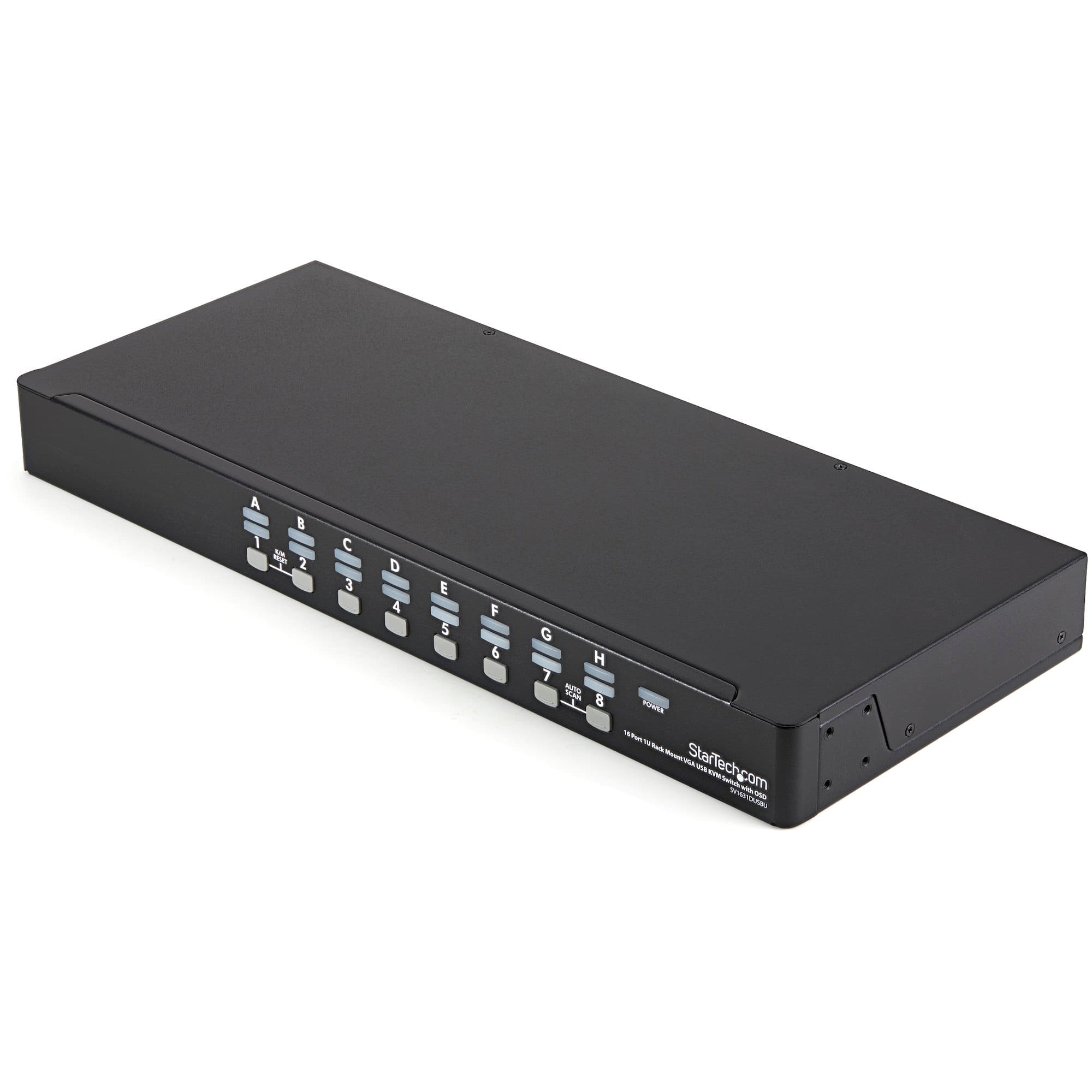 STARTECH STARTECH.COM 16 PORT 1U RACKMOUNT USB KVM SWITCH KIT W/ OSD & CABLES 3 YR SV1631DUSBUK