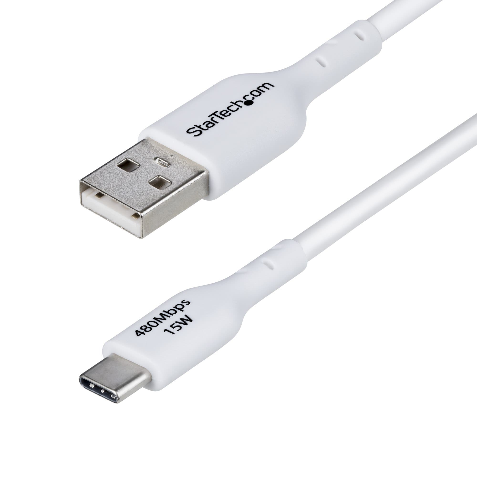 STARTECH STARTECH.COM 2M (6.6FT) WHITE USB-A TO USB-C CHARGING CABLE/CORD, M/M, LTW USB2AC2MNCWHE