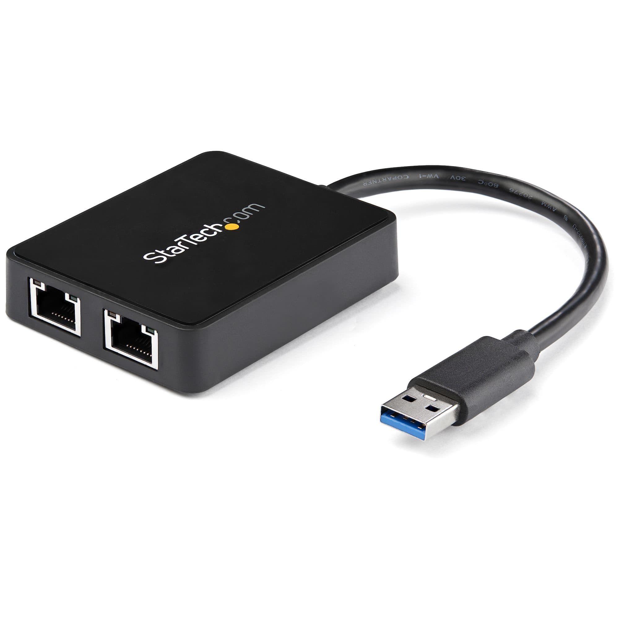STARTECH STARTECH.COM DUAL USB 3.0 TO GIGABIT ETHERNET NIC NETWORK ADAPTER W/USBPORT 2 YR USB32000SPT