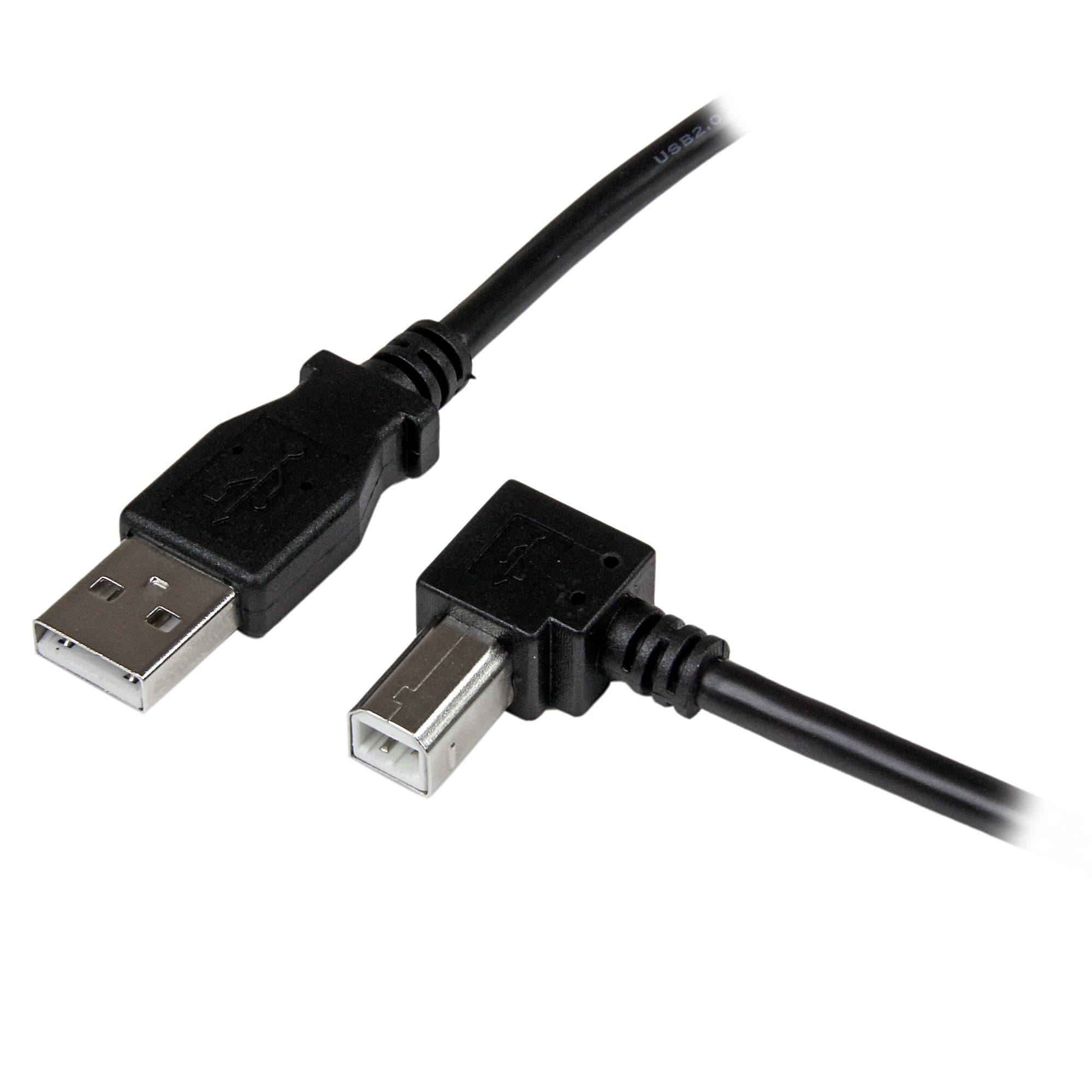 STARTECH STARTECH.COM 2M USB 2.0 A TO RIGHT ANGLE B CABLE CORD-2 M USB PRINTER CABLE LTW USBAB2MR