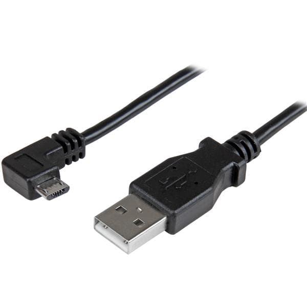 STARTECH STARTECH.COM 6FT USB A TO RIGHT ANGLE MICRO-USB CHARGE SYNC CABLE M/M 24AWG LTW USBAUB2MRA