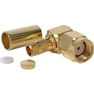 Go Wireless NZ RP-SMA Male Right Angle Crimp Connector for LMR195 C-SMA11-195-RA