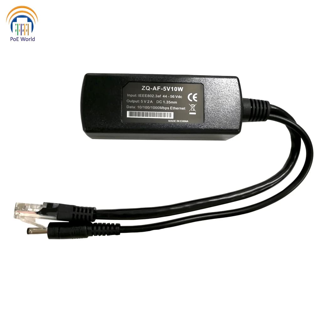 PoE World PoE World 802.3af/at to 5V 2A Gigabit PoE Splitter GAF-5V10W