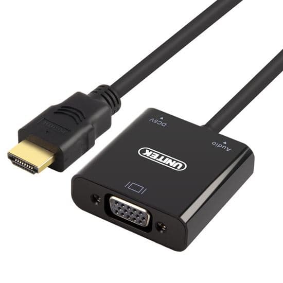 Unitek UNITEK HDMI to VGA Converter with Audio. 17cm Cable Length. Convert Y-6333