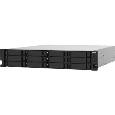 QNAP QNAP TS-1232PXU-RP-4G 12-Bay AL324 quad-core 1.7 GHz rackmount NAS with 250W redundant PSU, 4GB DDR4 UDIMM RAM (max 16GB), SATA 6Gb/s, 2x 10GbE SFP+, 2x 2.5GbE, 1x PCIe Gen2 x2 slot TS-1232PXU-RP-4G