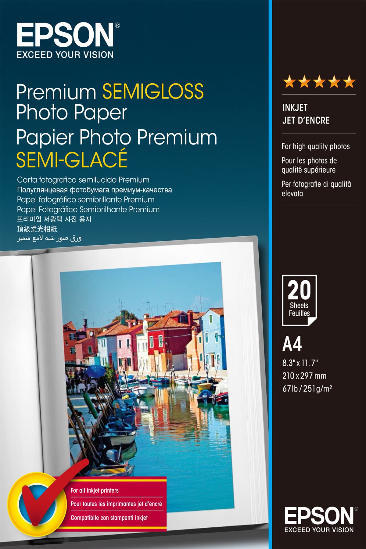 EPSON EPSON S041332 PREM SEMIGLOSS PHOTO PAPER A4 1095619