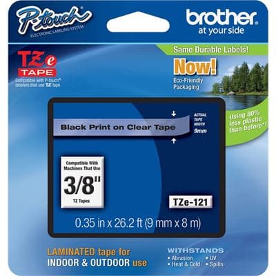 BROTHER BROTHER TZe121 9mm x 8m Standard laminated Black 1536032