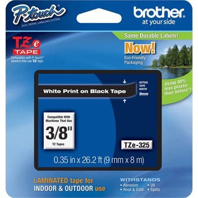 BROTHER BROTHER TZe325 9mm x 8m Standard laminated White 1536059