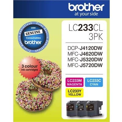 BROTHER BROTHER LC233CL 3PK Colour 3 pack Ink cartridge 2770235