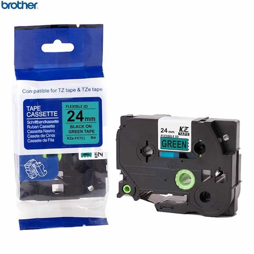 BROTHER BROTHER FLEXI ID TAPE BLACK ON GREEN 24MM X 8M 3539394