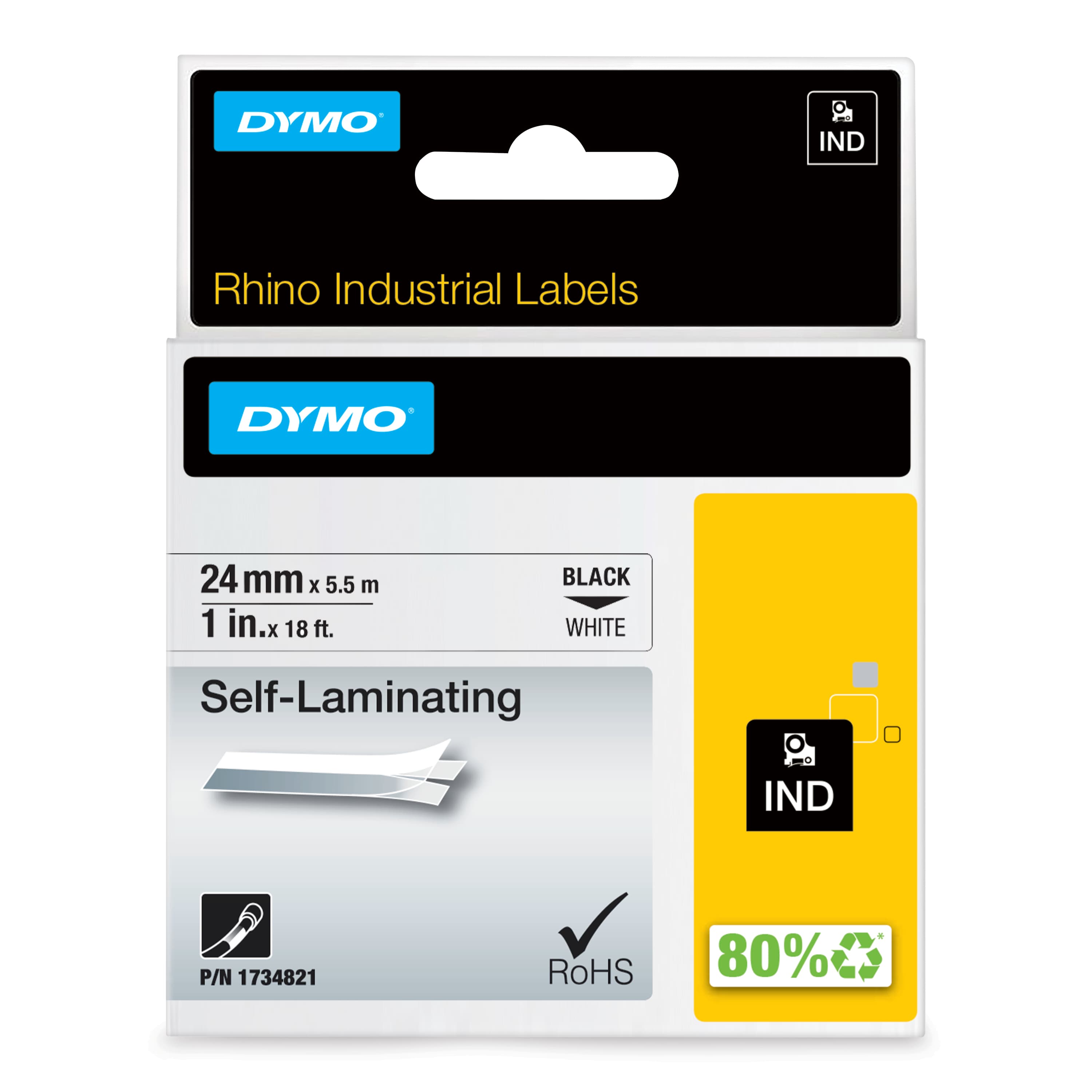 dymo DYMO Genuine Rhino IndustrialLabel -Vinyl Self-Laminating Tape. 24mm 1734821