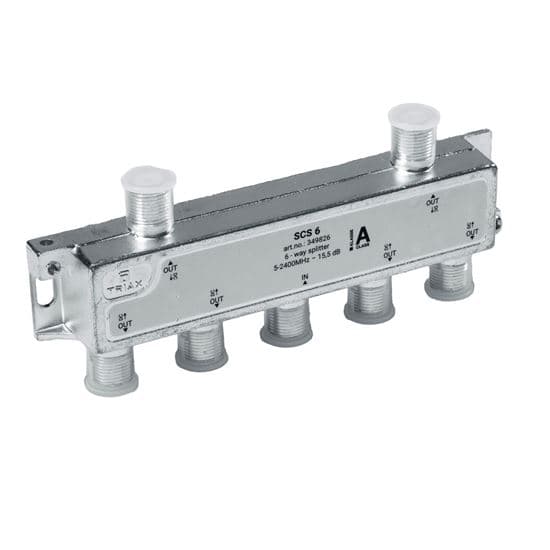 Triax TRIAX RF 6-Way Splitter 5-2400MHz. All ports power pass - diode 349826