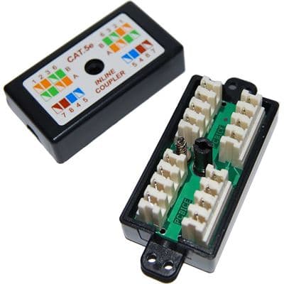 Dynamix DYNAMIX Cat5e Inline Coupler, Punch Down. Black Colour A-PD-C5E
