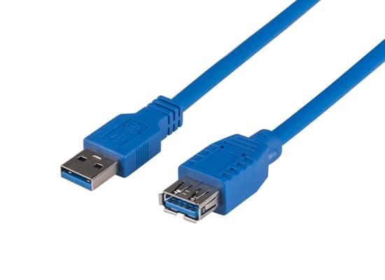 Dynamix DYNAMIX 3m USB 3.0 USB-A Male to Female Extension Cable. Colour Blue C-U3-3