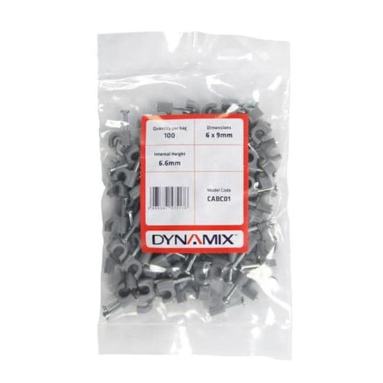 Dynamix DYNAMIX Cable Clip (Bags of 100pcs Width: 6mm, Height: 9mm, Internal CABC01