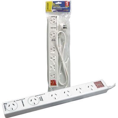 Jackson JACKSON 6-Way Powerboard Surge Protected with 2x double spaced PT6969S
