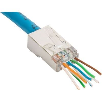 Dynamix DYNAMIX Cat6 STP Internal Ground push through plug, 50 u" 20pc pack. RJ-45PTC6S-20