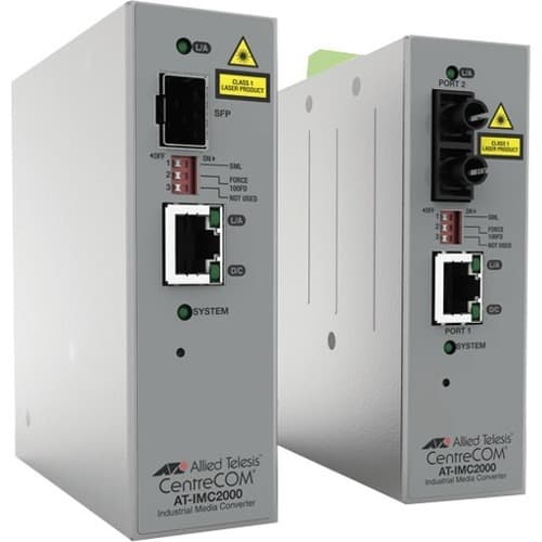 Allied Telesis AT-IMC2000T/SC-980 TAA- 10/100/1000T to 1000SX/SC Industrial Temp Gigabit Media Converter 393710