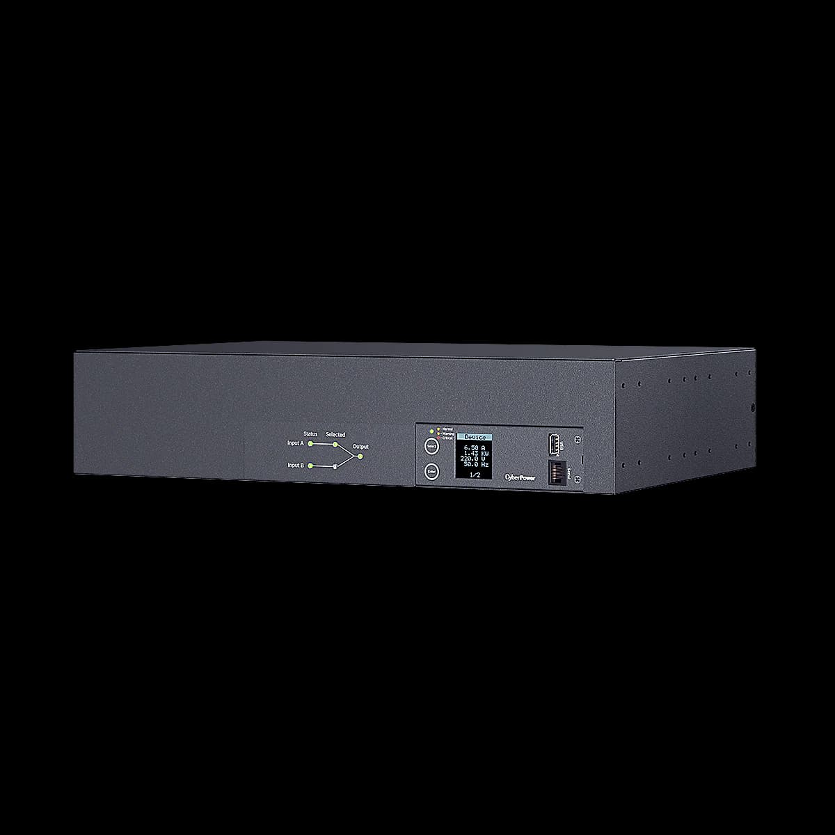 CyberPower Systems Metered Automatic Transfer Switch  2RU 32Amp IEC309-32A input -  16x IEC C13 & 2x IEC C19 output 484945