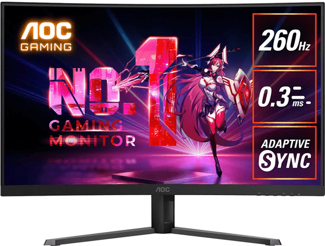 AOC AOC C32G42ZE 32" Curved 1920x1080 0.3ms HDMI DP 260Hz Gaming Monitor AOC133