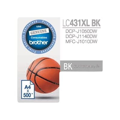 Brother Brother LC431XLBK Black High Yield Ink Cartridge LC431XLBK