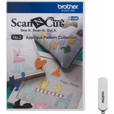 Brother Brother CAUSB2  Scan N Cut Fabric - USB Number 2 Applique Pattern CAUSB2