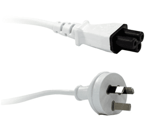 Unspecified 3 Pin Power (M) to C5 Clover (M) White 2m Power Cable CA5351