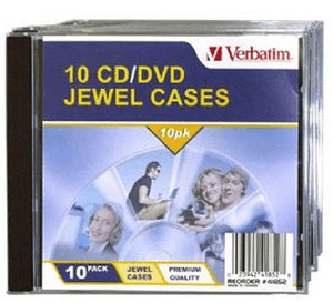 Verbatim Verbatim CD/DVD 10 Pack Clear Jewel Cases MV810