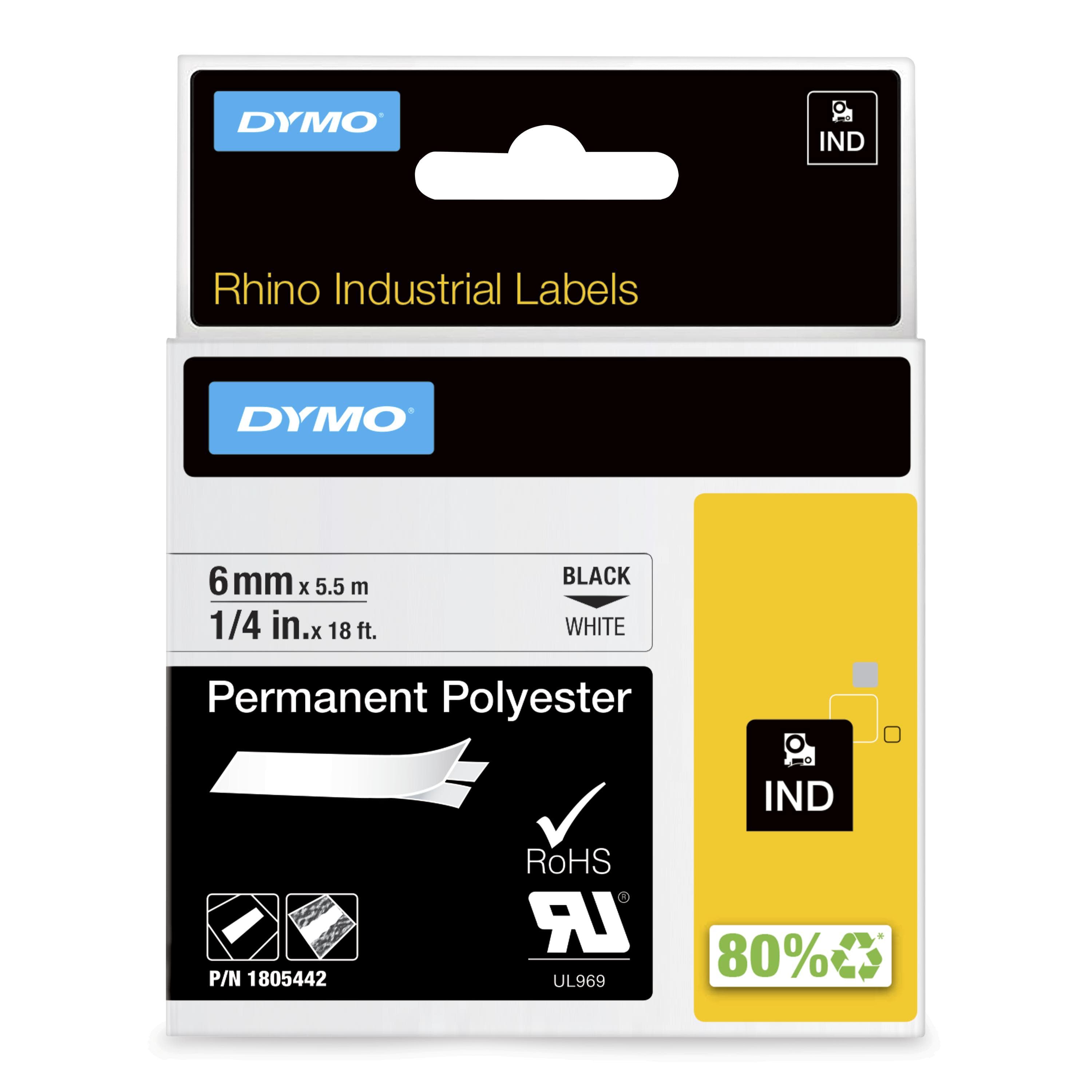 Dymo DymoRhino Blk on Wht 6mm Tape DY1805442