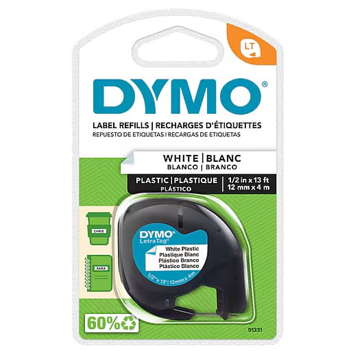 Dymo Dymo LT Plastic 12mm x 4m Wht DY91331