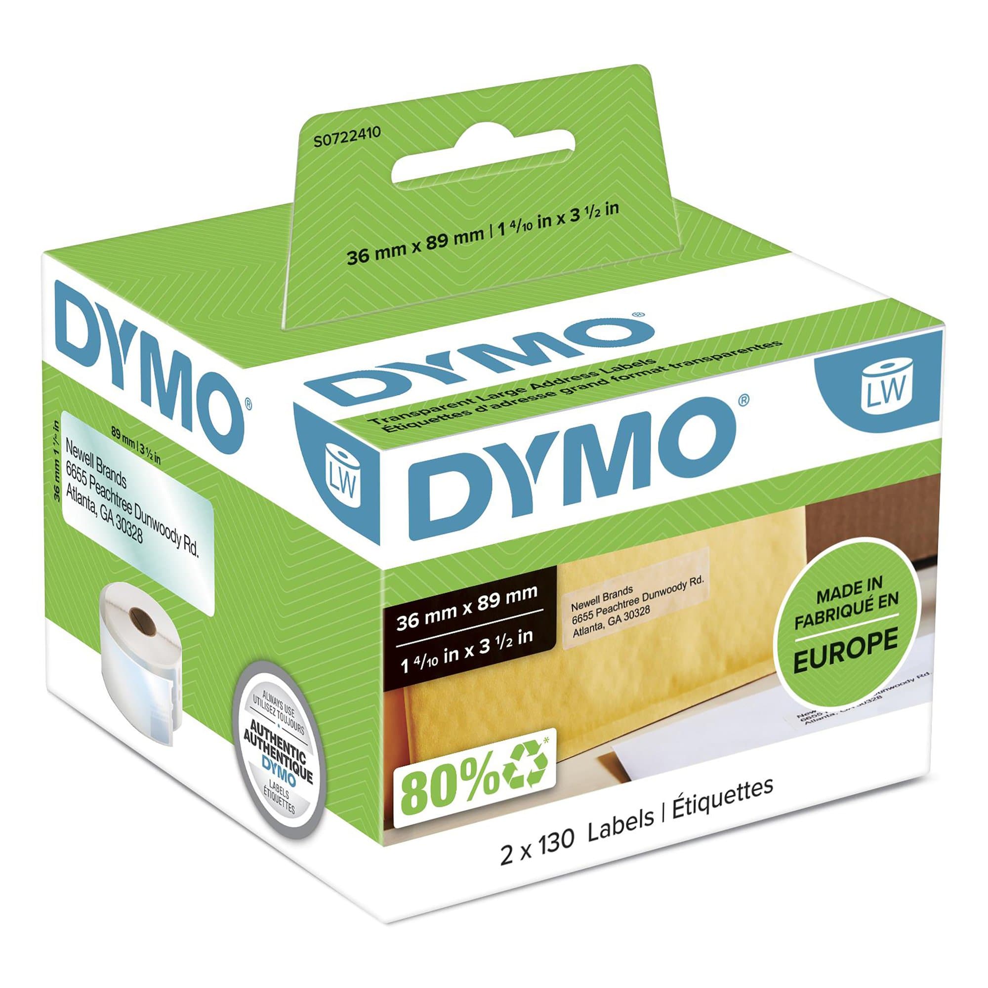 Dymo Dymo LW 36mm x 89mm Clear DYS0722410