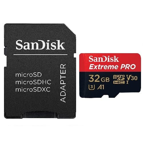 SanDisk Sandisk Extreme Pro Microsdhc Sqxcg 32GB V30 U3 C10 A1 Uhs-1 100MB/S R 90MB/S W 4X6 Sd Adaptor Lifetime Limited SDSQXCG-032G-GN6MA