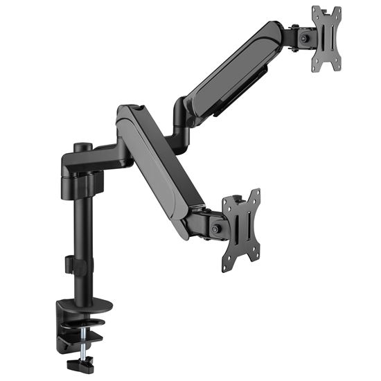 BRATECK 17"-32" Pole-Mounted Gas Spring Dual Monitor Desk Mount — Brateck