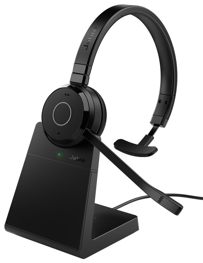 Evolve 65 TE Wireless (Bluetooth) Mono Headset UC USB-A with Stand — Jabra