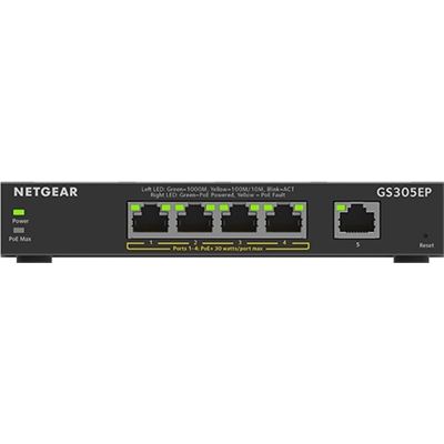 5-Port Gigabit PoE Smart Switch 802.3at/af PoE 4 PoE Outputs 63W — NETGEAR