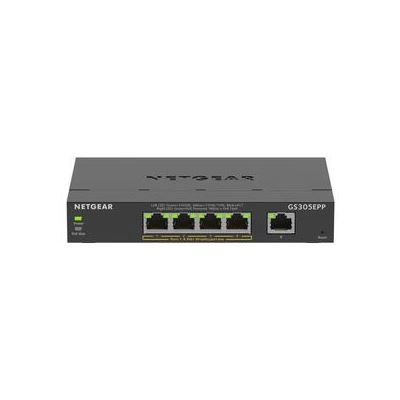 5-Port Gigabit Ethernet Smart Switch 4 x PoE+ ports 120W Total PoE — NETGEAR