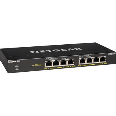 8-port Gigabit Ethernet PoE+ Switch 8 x PoE+ ports 83W total PoE budget — NETGEAR