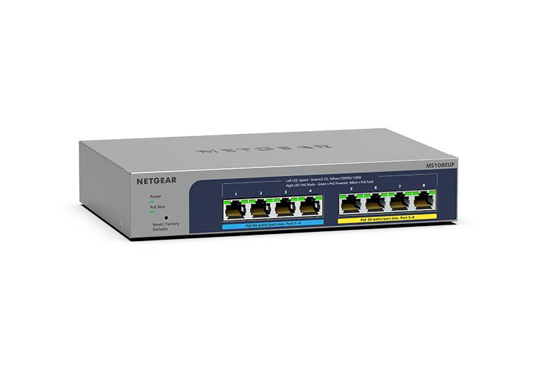 NETGEAR MS108EUP-100AUS 8-port Multi-Gigabit Ethernet Switch Ultra60 PoE++ — NETGEAR