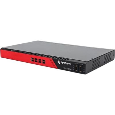 OM2224-24E 24 selectable serial ports + 24x 1GbE switch 1GbE with SFP Docker Support TPM 2.0 Dual DC — Opengear