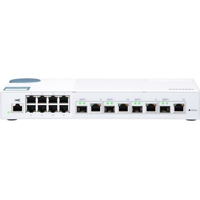 QNAP QSW-M408-4C 12-port 10GbE Managed Switch 4x 10GbE SFP+/RJ45 8x 1GbE (RJ45) — QNAP