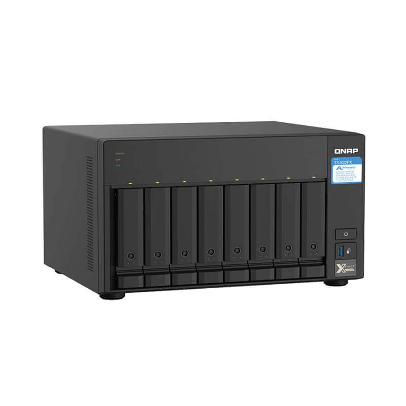 8-Bay Quad-core 1.7GHz NAS Dual 10GbE SFP+ dual 2.5GbE 4G RAM — QNAP